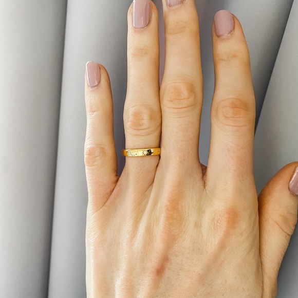 Gold 925 Sterling Sun CZ Diamond Ring - Picture 9 of 9